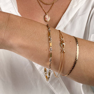 8” Two-Tone Gold Mariner Chain Bracelet