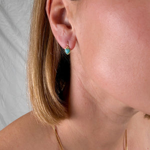 Turquoise Heart Hoop Earrings