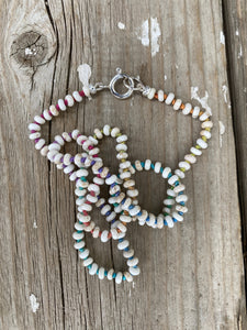 Howlite and Rainbow Silk Necklace