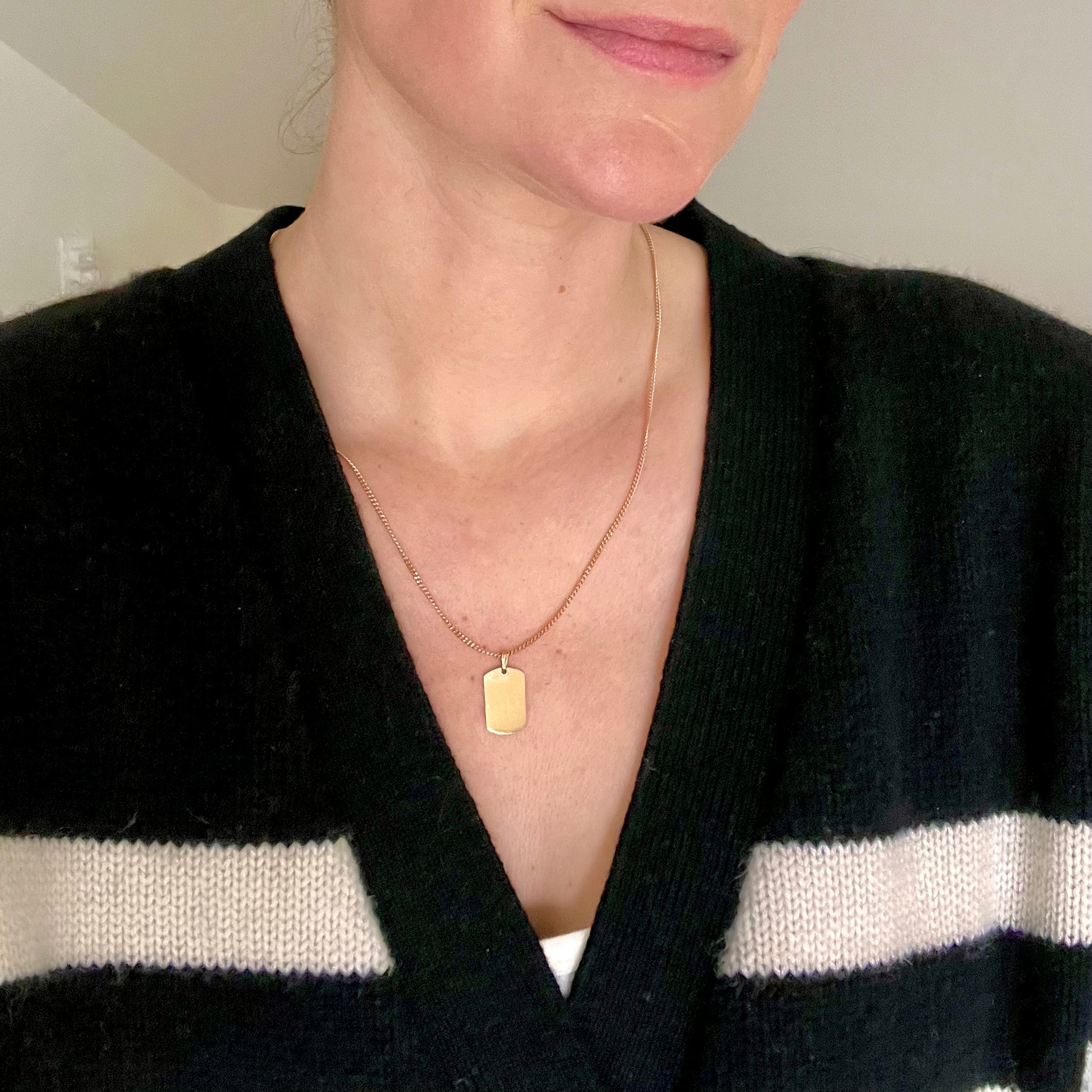 vintage gold dog tag charm
