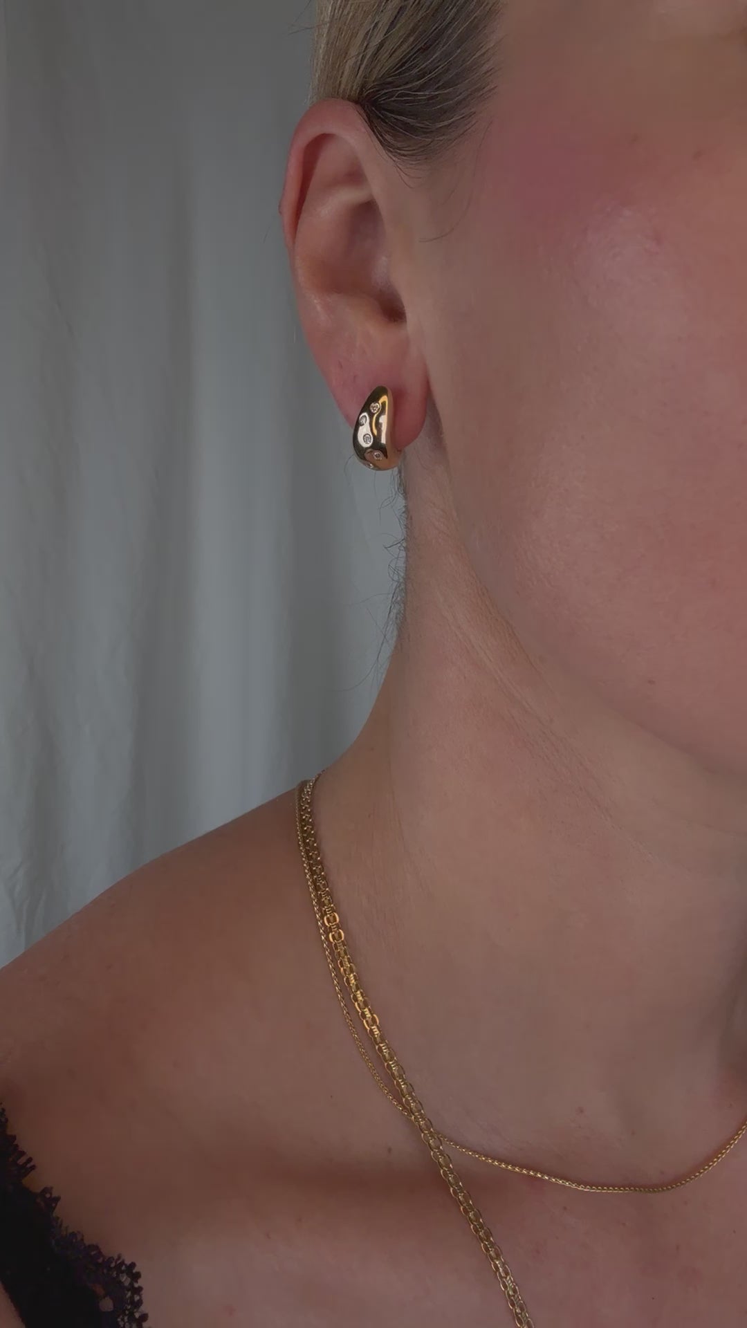Bold Diamond Constellation Gold Hoops