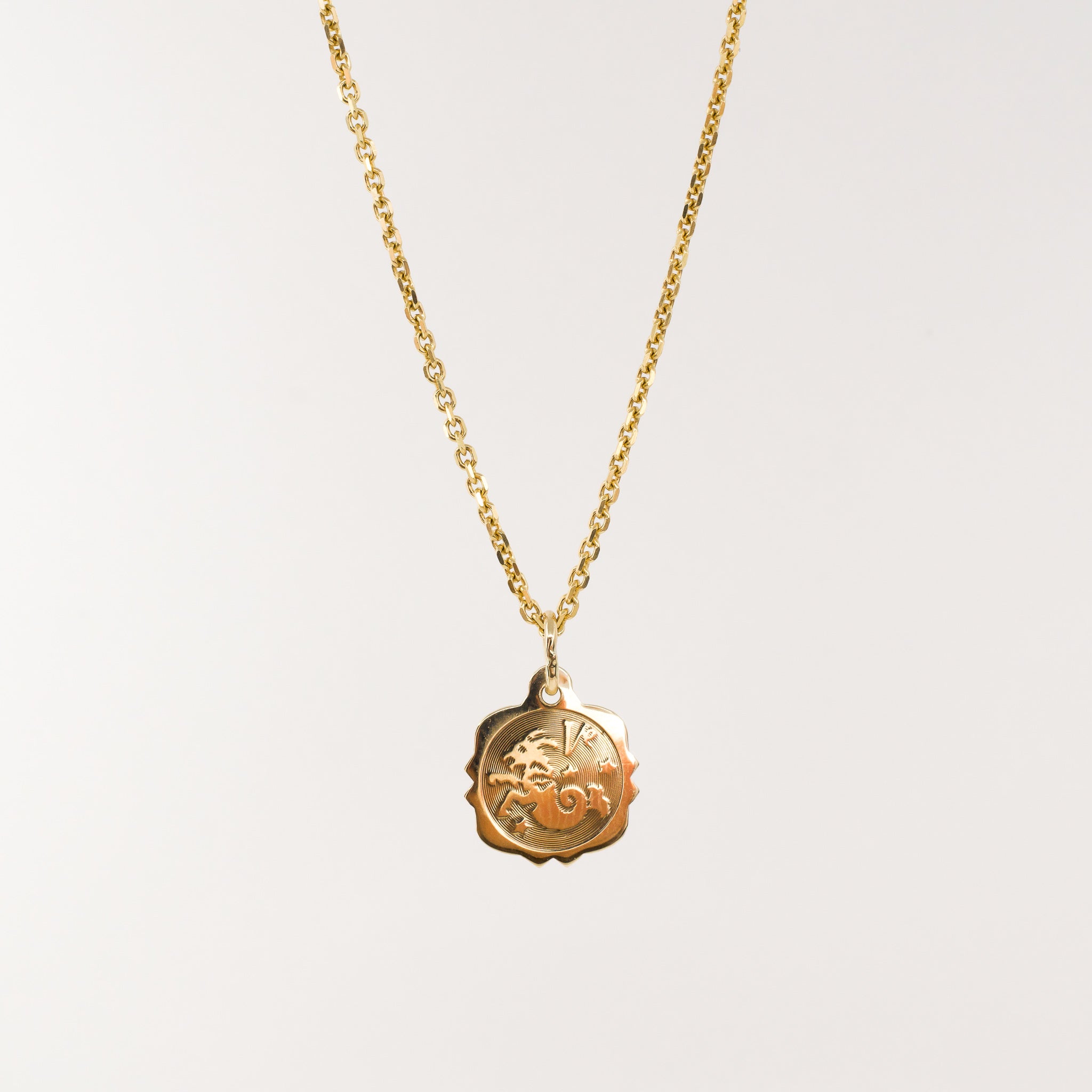 vintage gold aries zodiac pendant, folklor