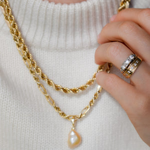 Vintage chunky gold rope chain, folklor
