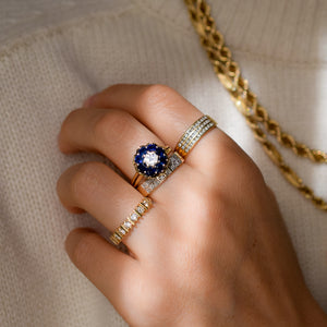Triple Row Diamond Band