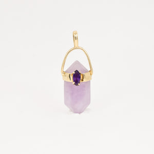 vintage amethyst crystal pendant, folklor vintage jewelry canada