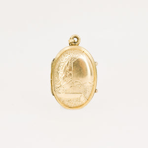 antique oval locket, folklor vintage jewelry canada
