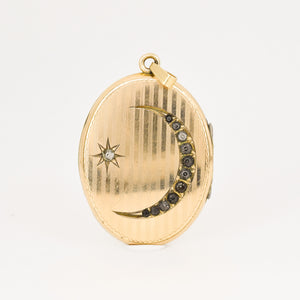 Antique Crescent Moon Locket