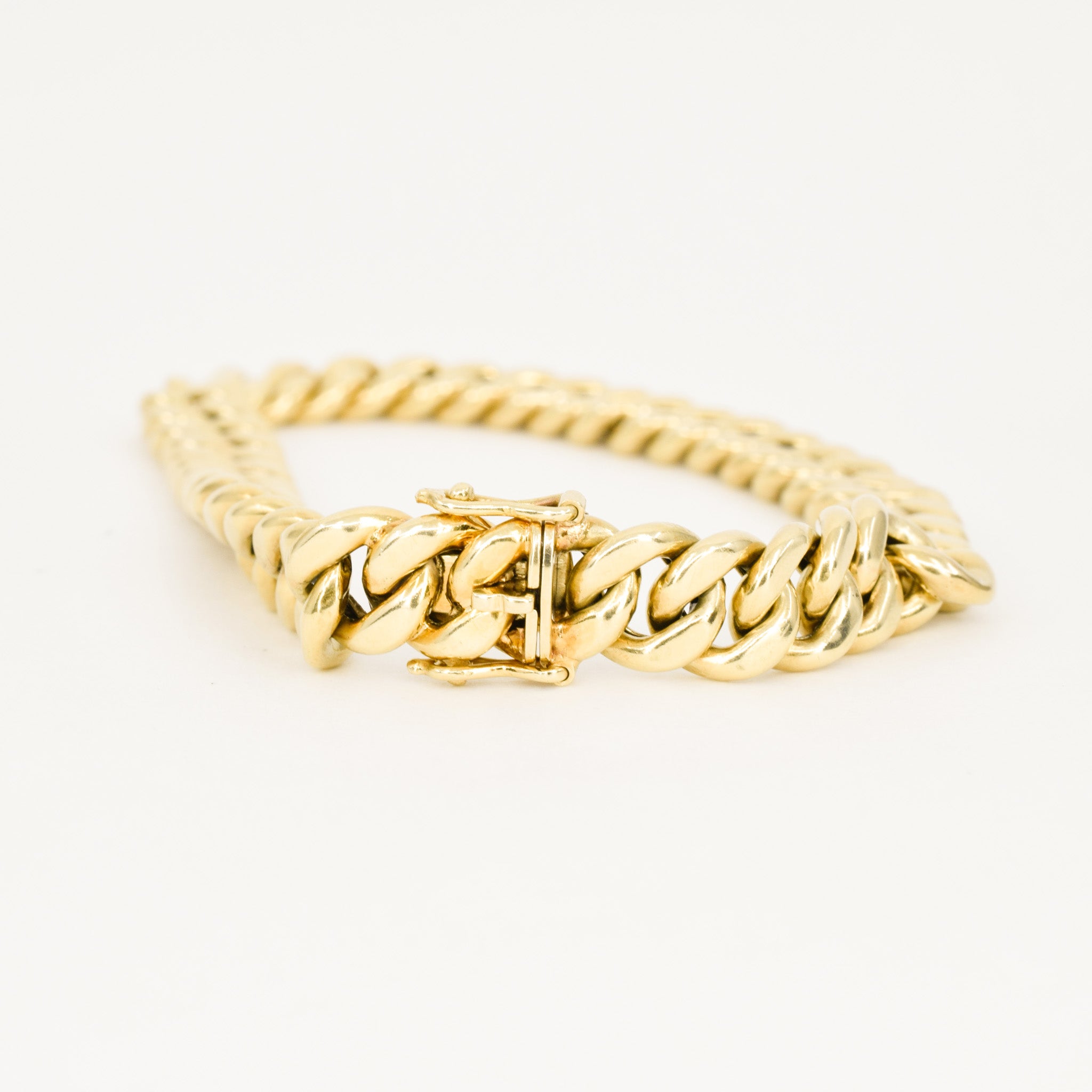 vintage gold chunky curb chain bracelet, folklor vintage jewelry canada