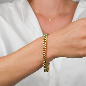 vintage gold chunky curb chain bracelet, folklor vintage jewelry canada