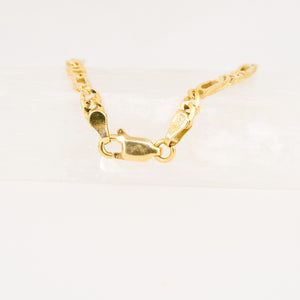 vintage gold buttery figaro chain, folklor vintage jewelry canada