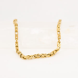 vintage gold byzantine chain, folklor vintage jewelry canada