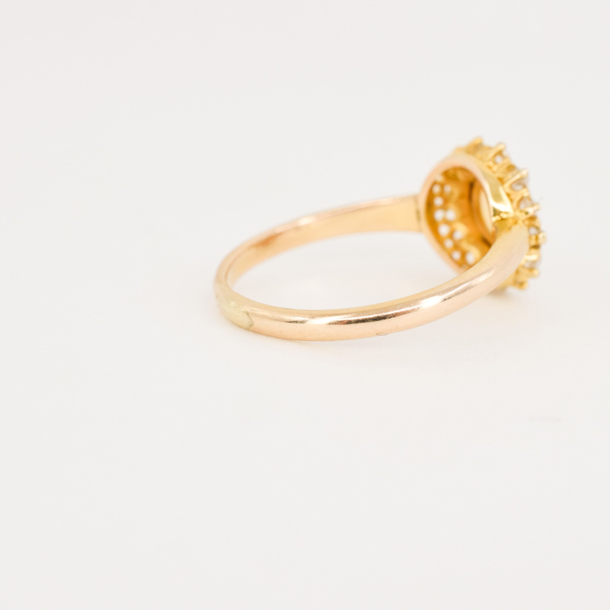 antique halo opal and rose cut diamond ring, folklor vintage jewelry canada