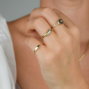 vintage gold ID ring, folklor vintage jewelry canada