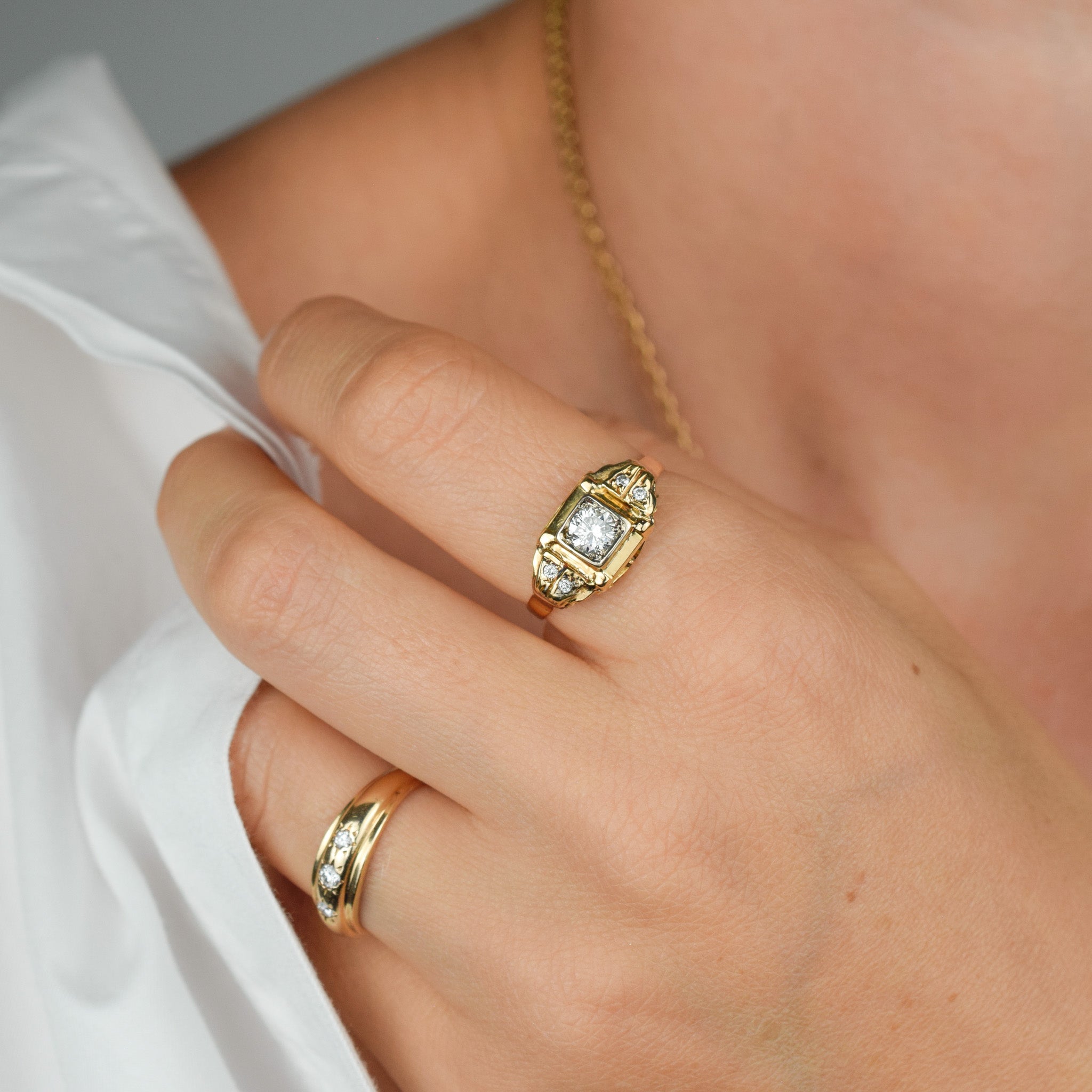 antique diamond ring, folklor vintage jewelry canada