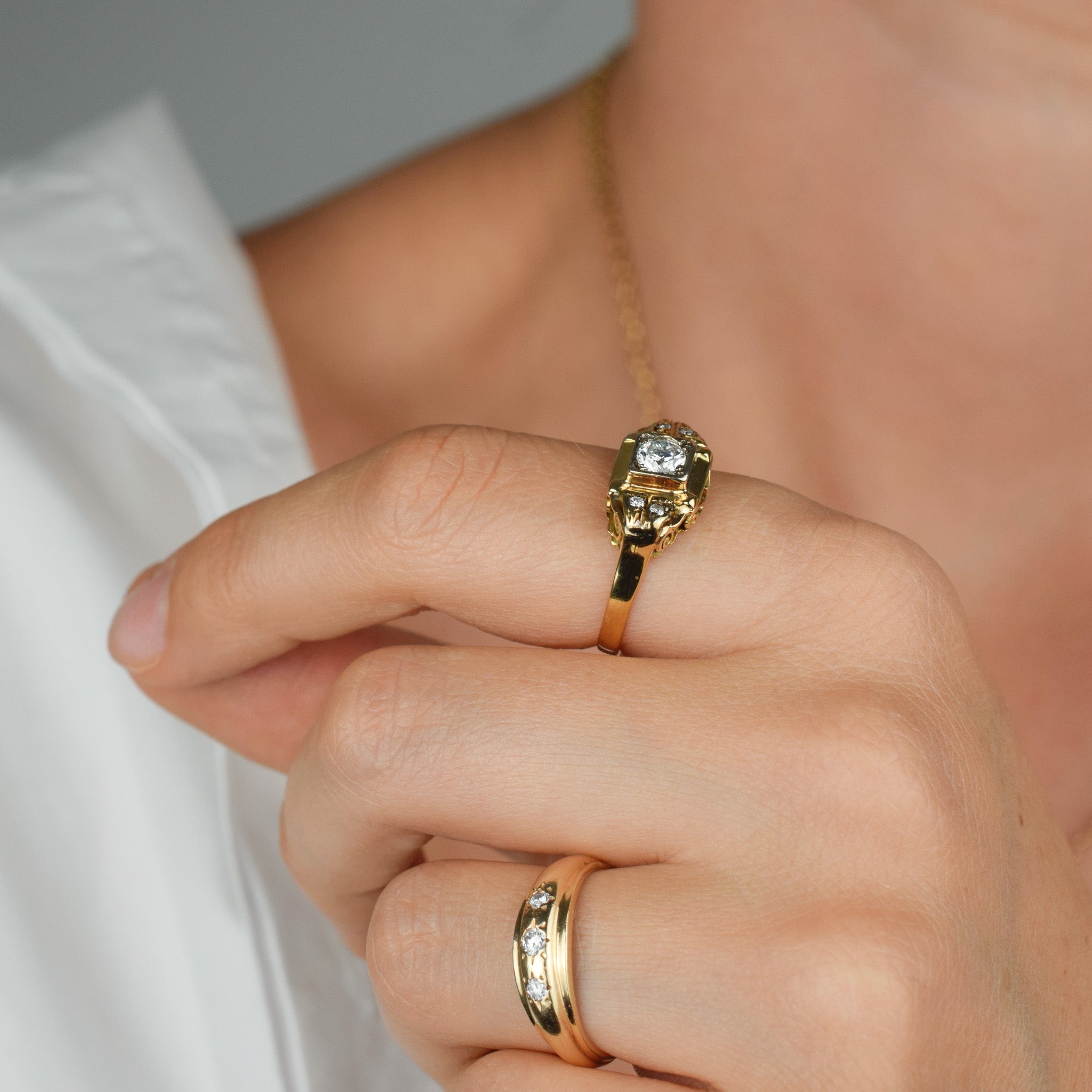antique diamond ring, folklor vintage jewelry canada