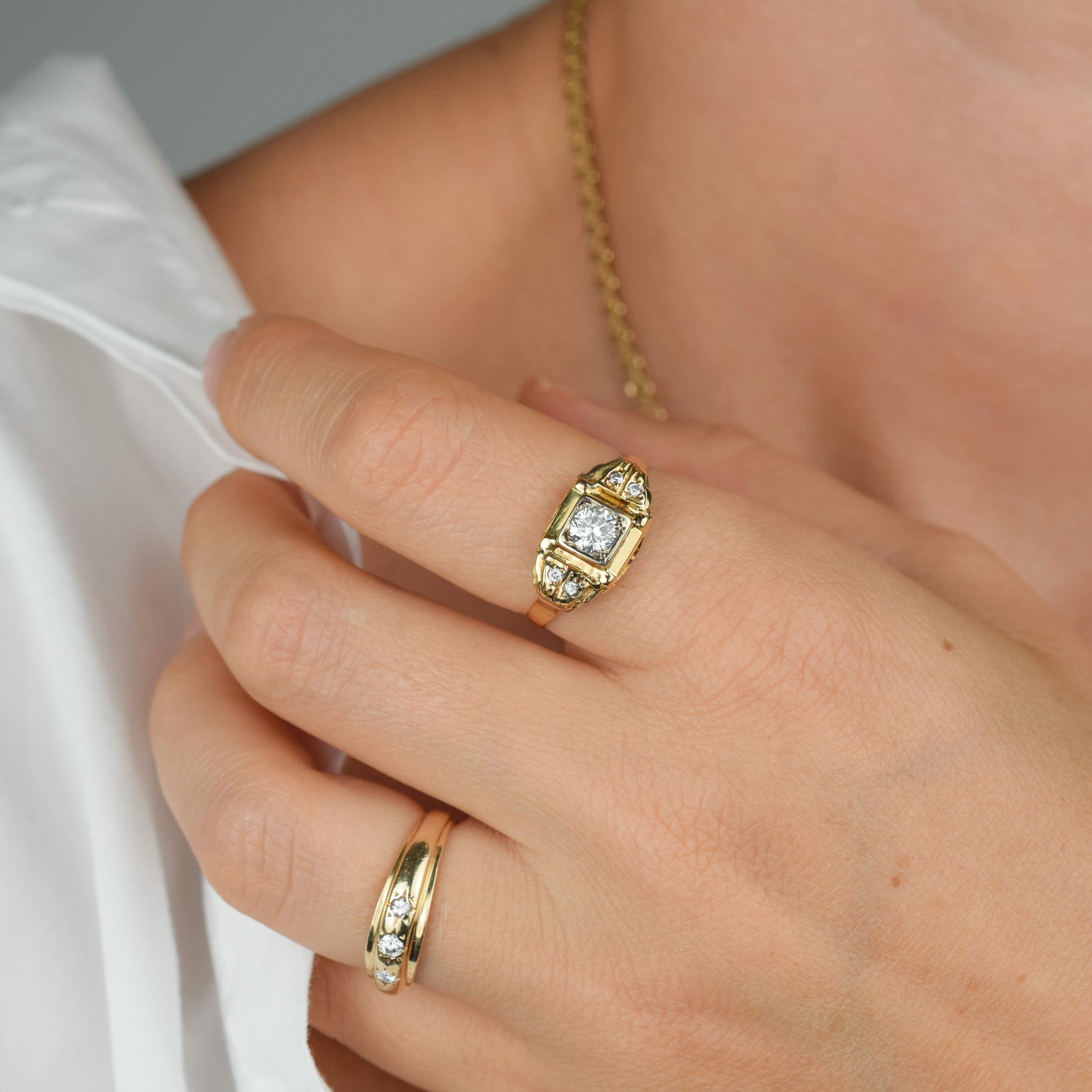 antique diamond ring, folklor vintage jewelry canada