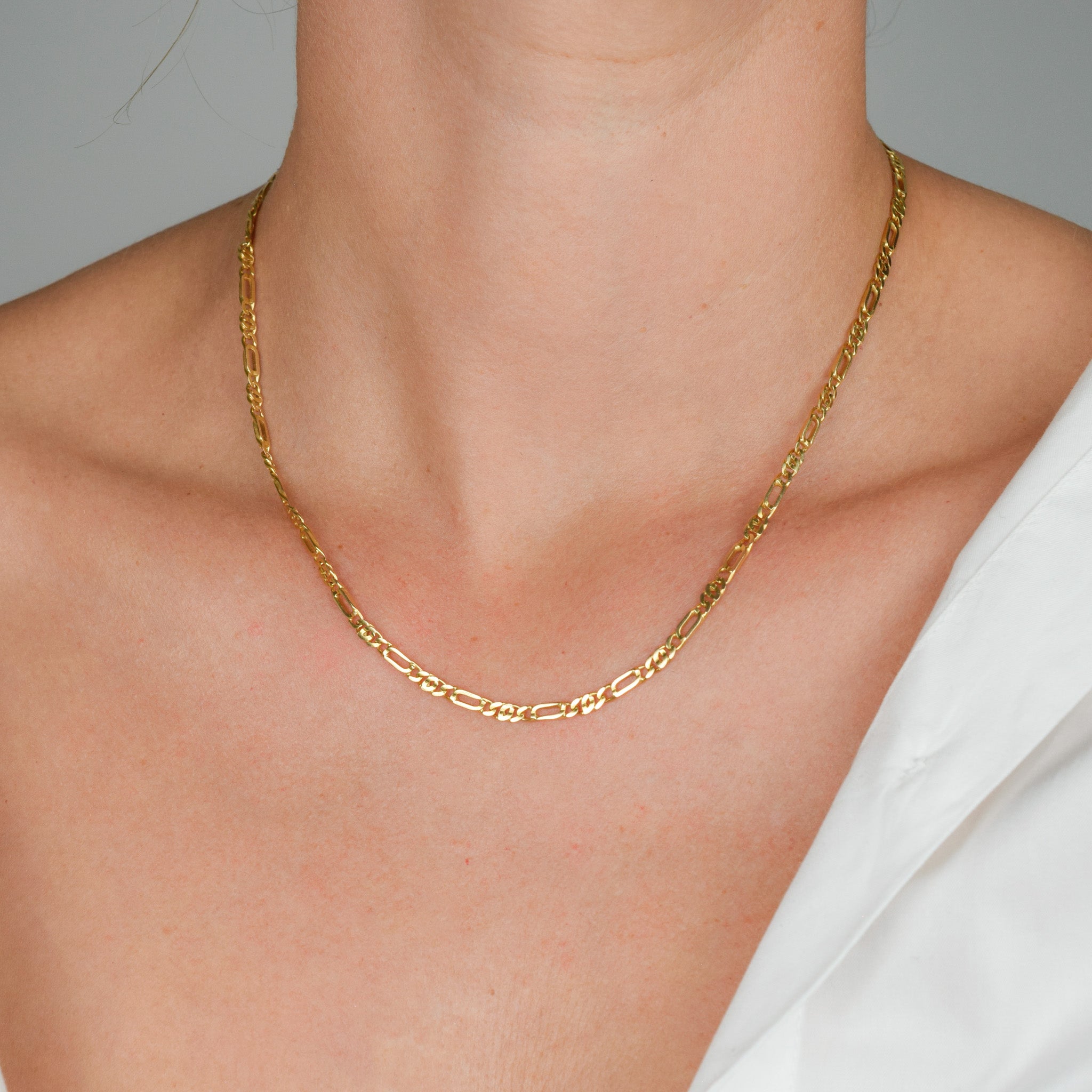 vintage gold buttery figaro chain, folklor vintage jewelry canada