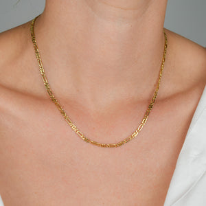 vintage gold buttery figaro chain, folklor vintage jewelry canada