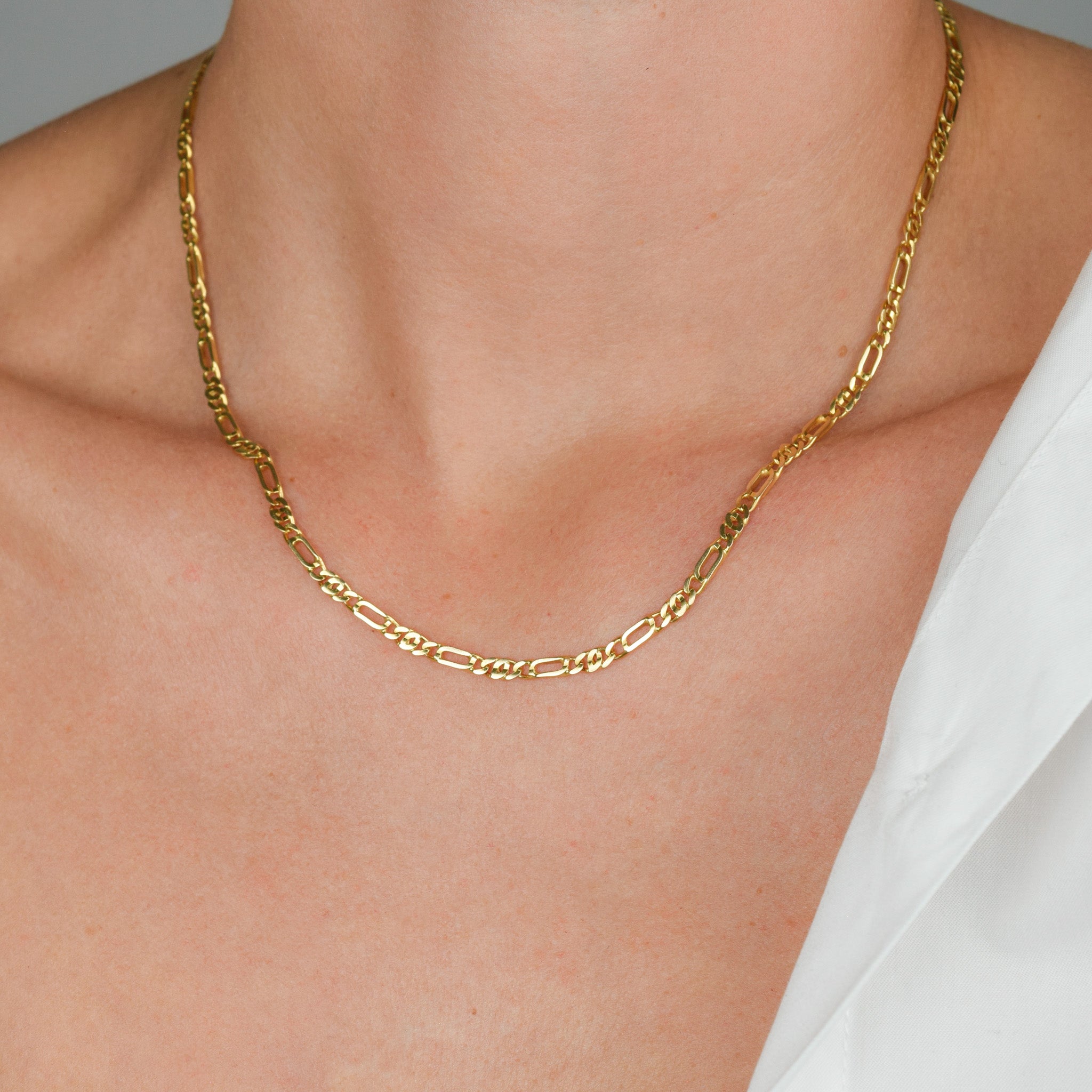vintage gold buttery figaro chain, folklor vintage jewelry canada