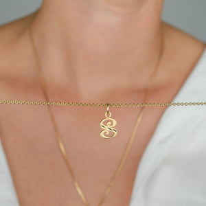 vintage 's' cursive gold charm, folklor vintage jewelry canada