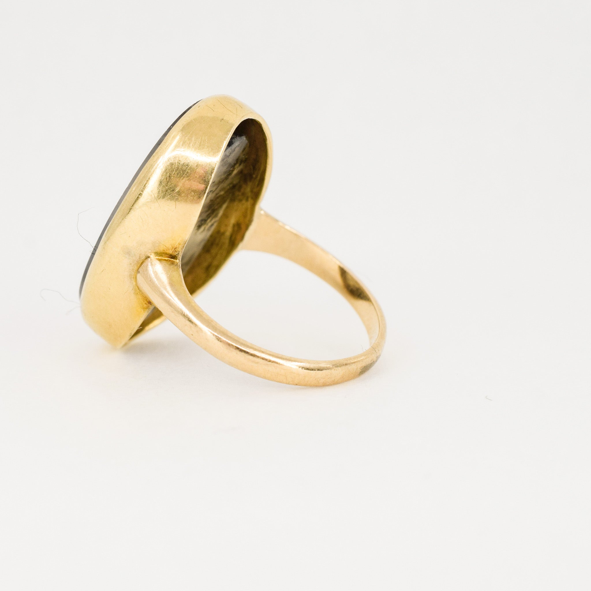 vintage gold agate ring, folklor vintage jewelry canada