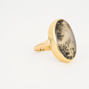 vintage gold agate ring, folklor vintage jewelry canada