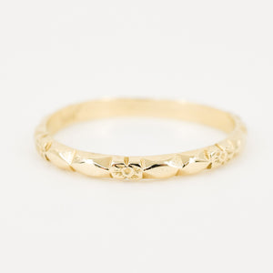 vintage gold orange blossom ring, folklor vintage jewelry canada 