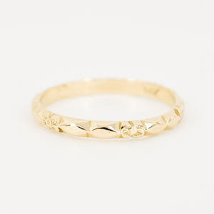 vintage gold orange blossom ring, folklor vintage jewelry canada 