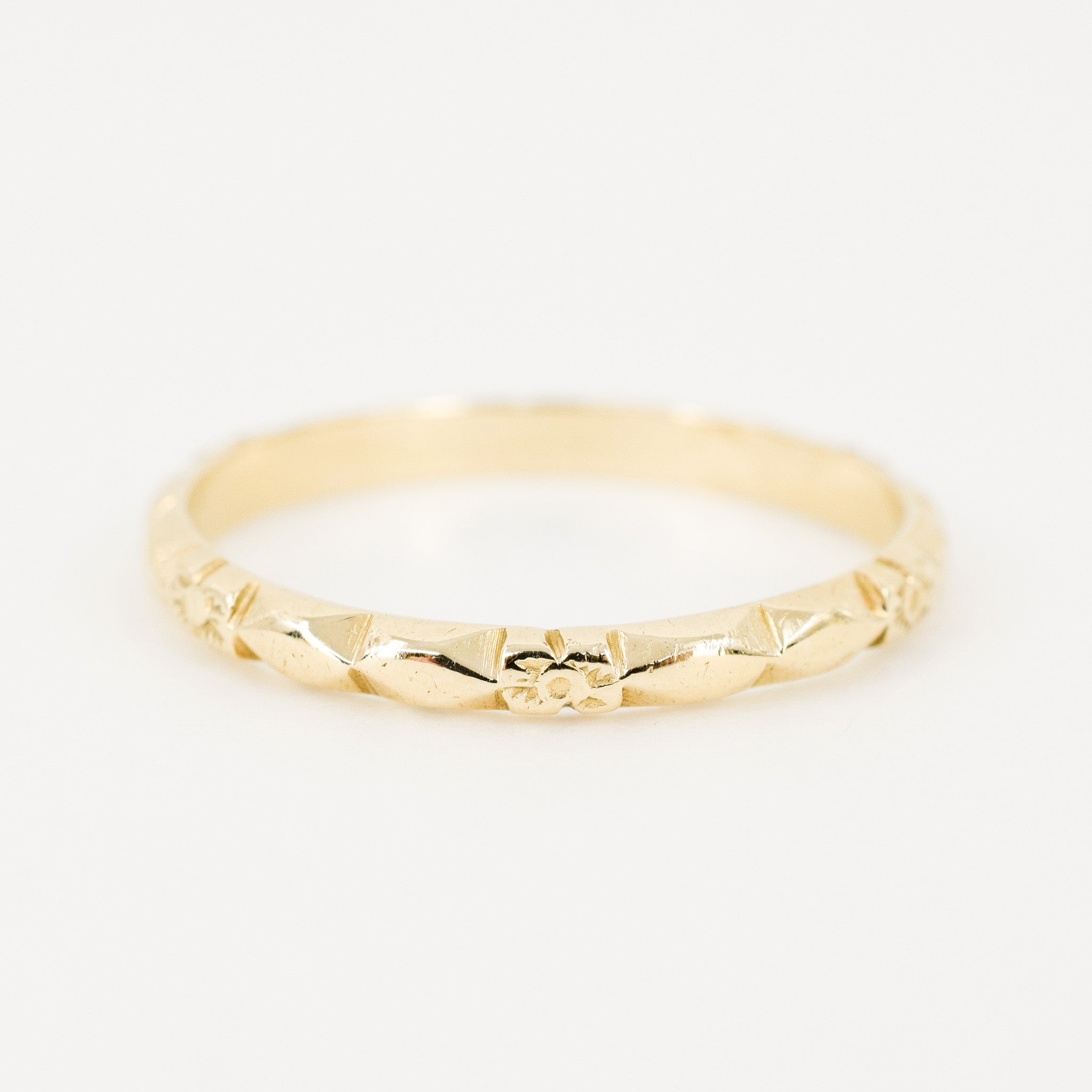 vintage gold orange blossom ring, folklor vintage jewelry canada 