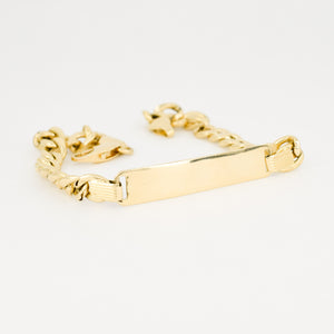 vintage 18k gold ID bracelet, folklor vintage jewelry canada