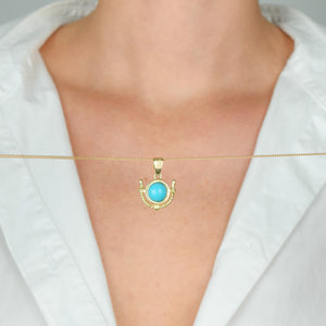 vintage gold nautical turquoise pendant, folklor vintage jewelry canada