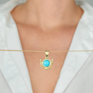 vintage gold nautical turquoise pendant, folklor vintage jewelry canada