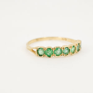 antique gold band with 7 emeralds, folklor vintage jewelry canada