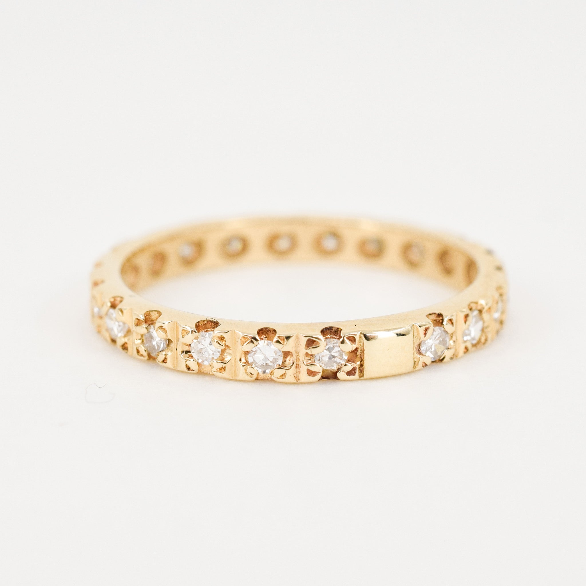 vintage gold diamond eternity ring, folklor vintage jewelry canada