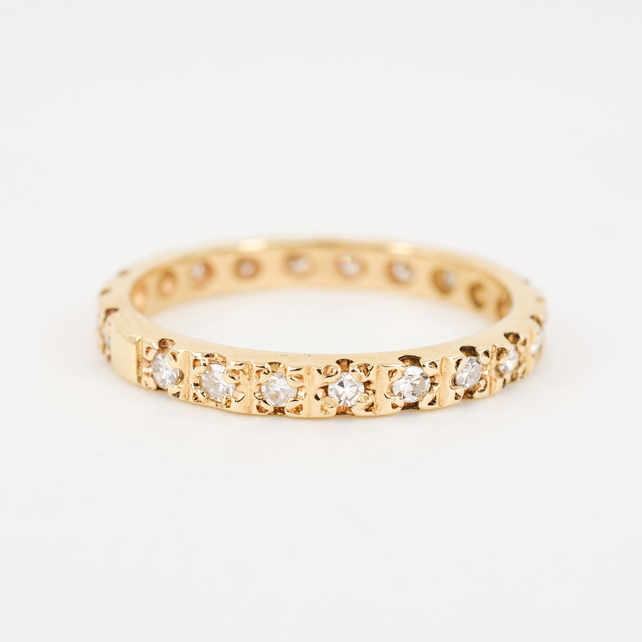 vintage gold diamond eternity ring, folklor vintage jewelry canada