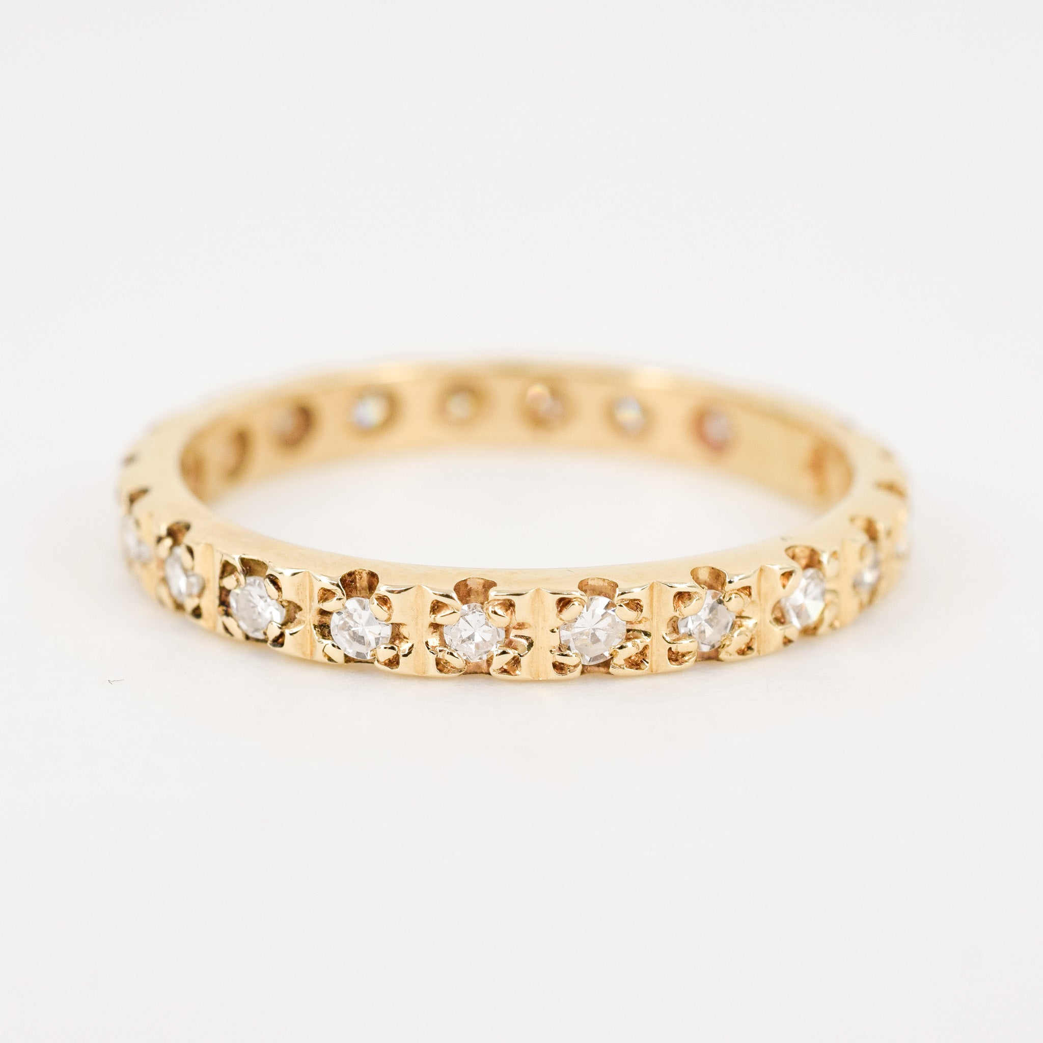 vintage gold diamond eternity ring, folklor vintage jewelry canada