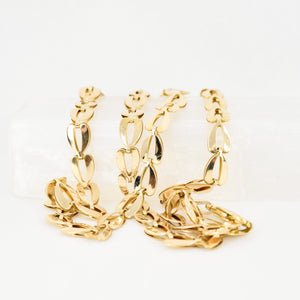 vintage gold fancy link chain, folklor vintage jewelry canada