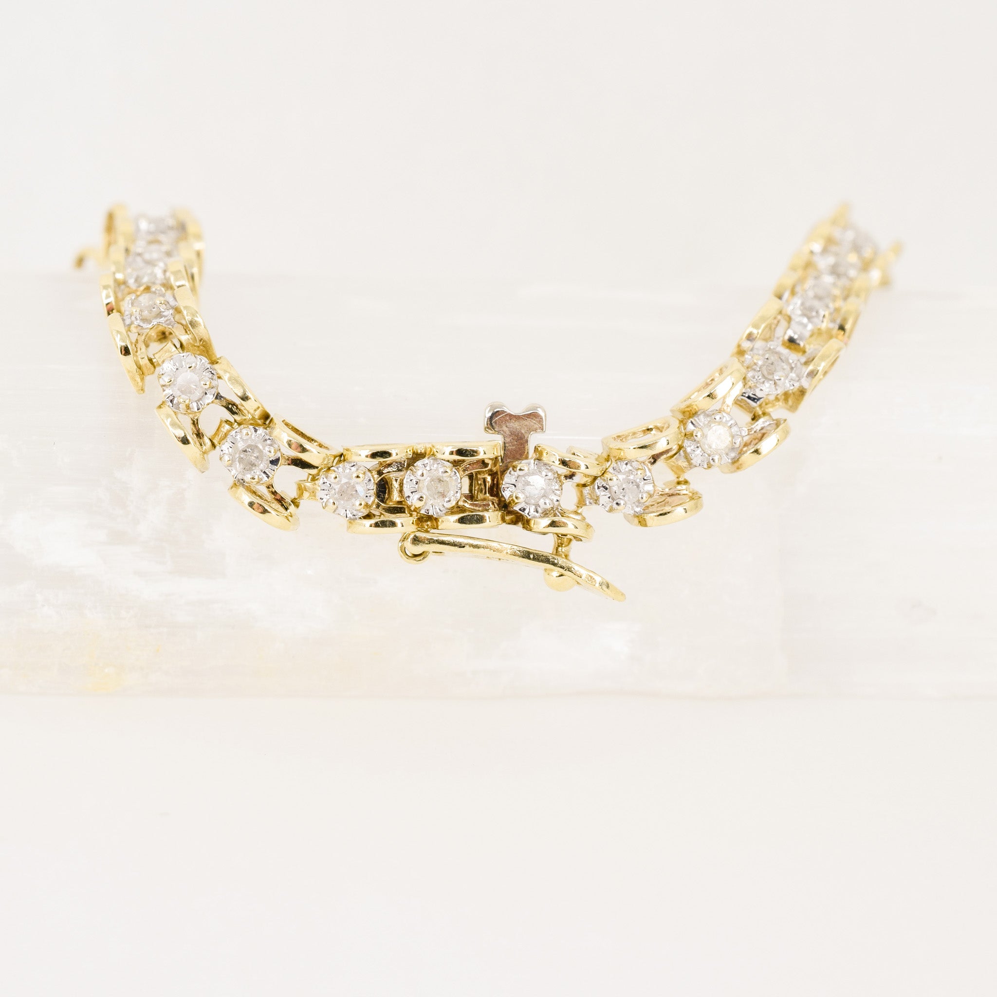 vintage gold diamond tennis bracelet, folklor vintage jewelry canada