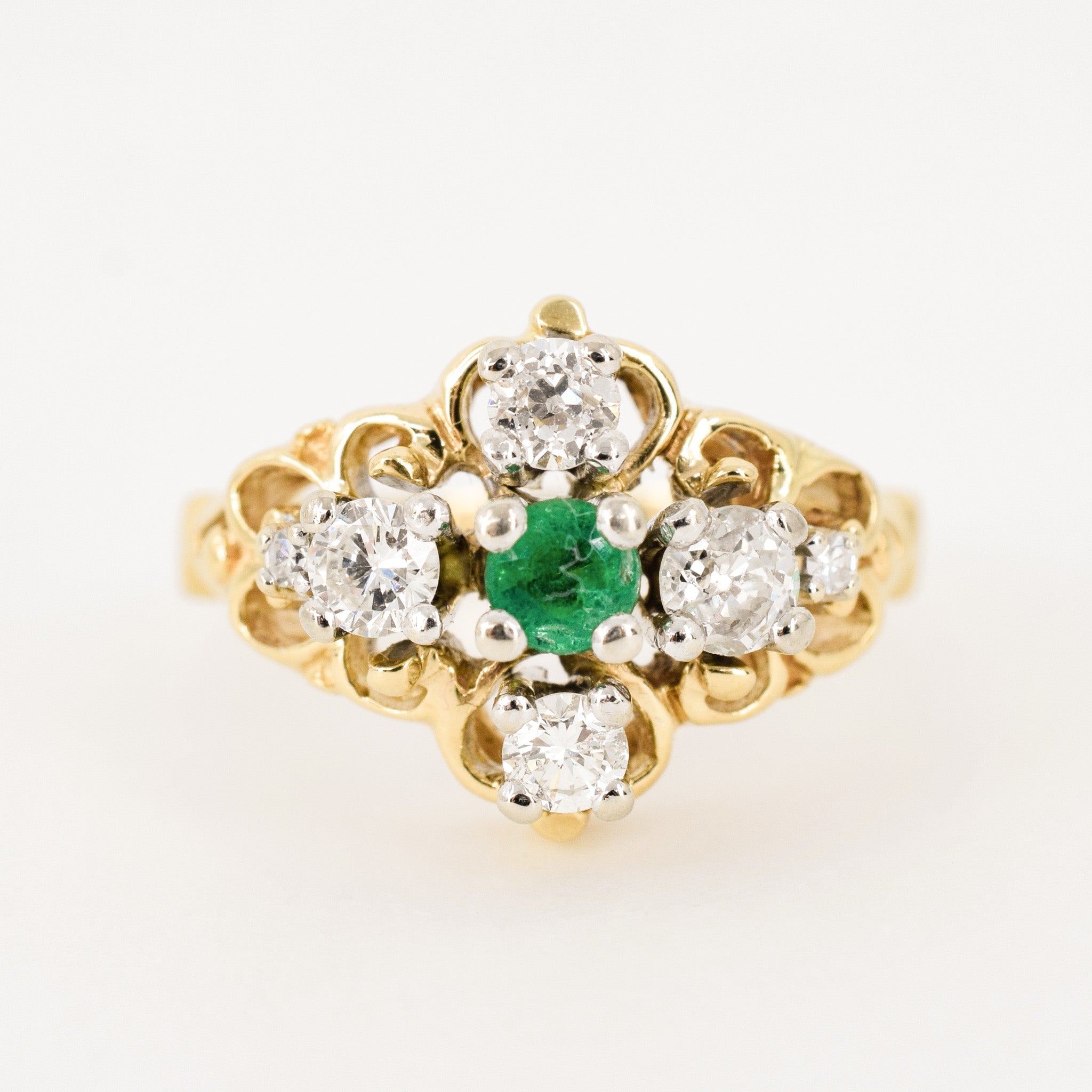 Birks Emerald and Diamond Ring