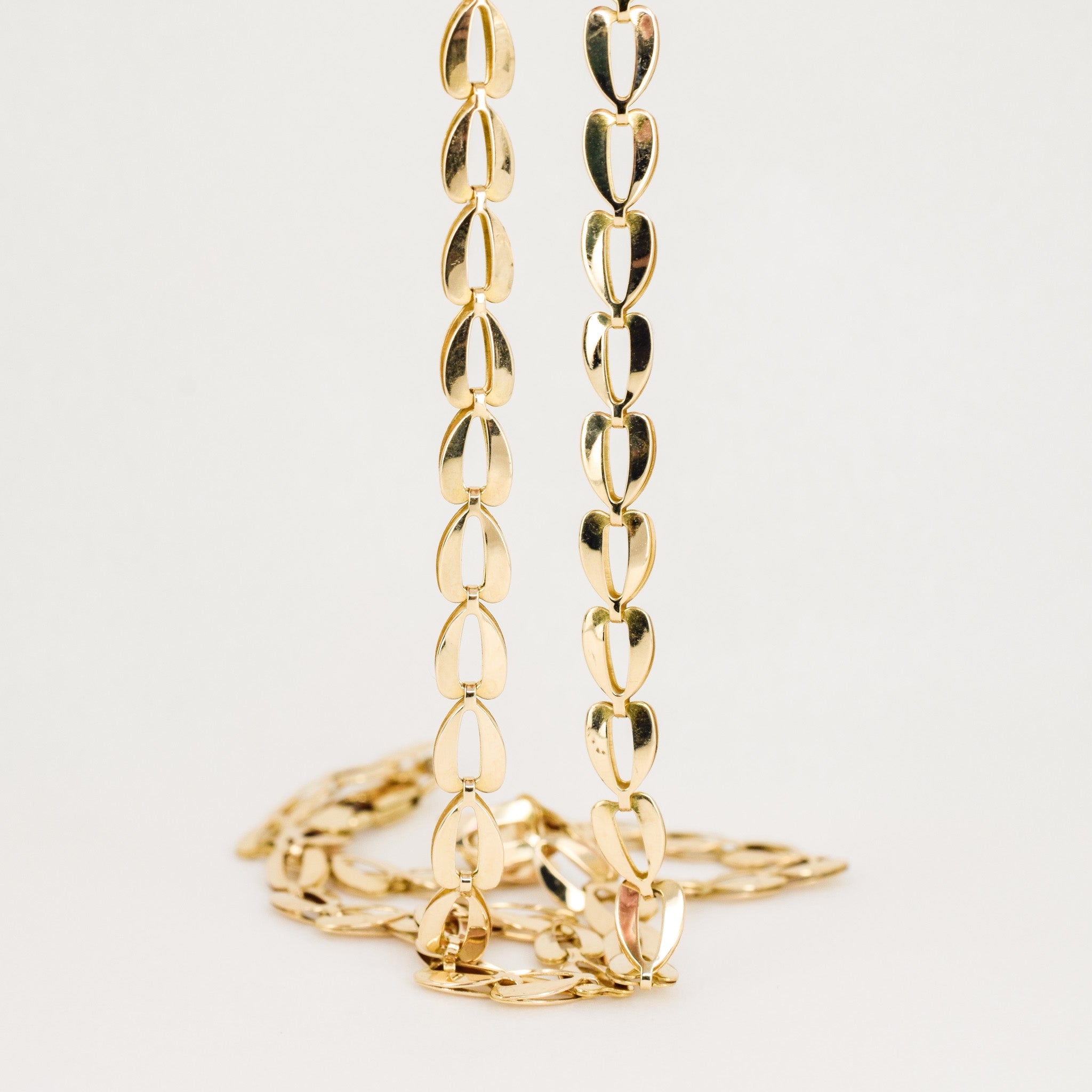 vintage gold fancy link chain, folklor vintage jewelry canada