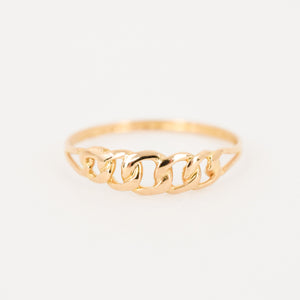 vintage gold 19k chain ring, folklor vintage jewelry canada