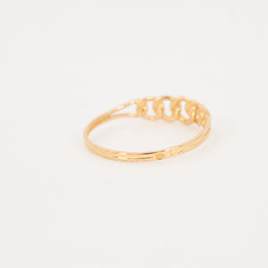 vintage gold 19k chain ring, folklor vintage jewelry canada