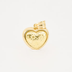 18k gold puffy heart pendant, folklor vintage jewelry canada