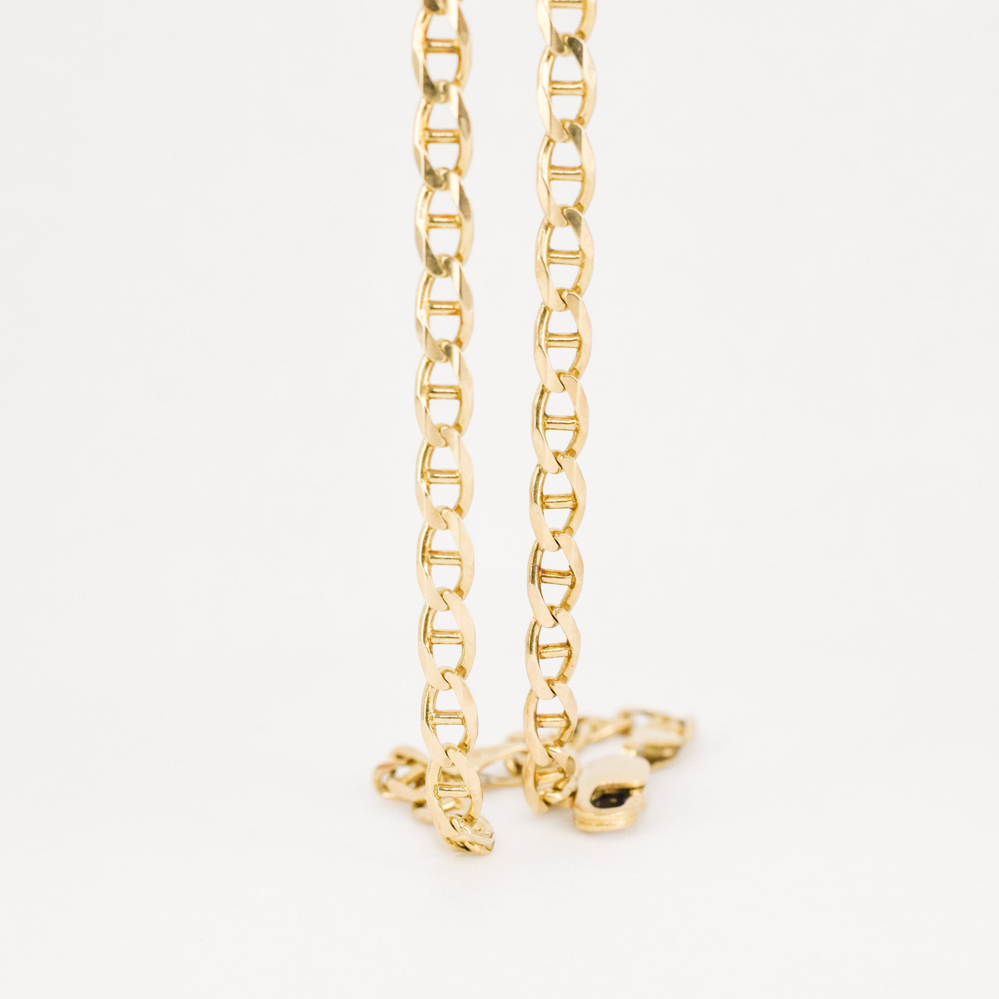vintage gold mariner link anklet, folklor vintage jewelry canada