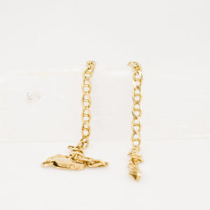 vintage gold mariner link anklet, folklor vintage jewelry canada