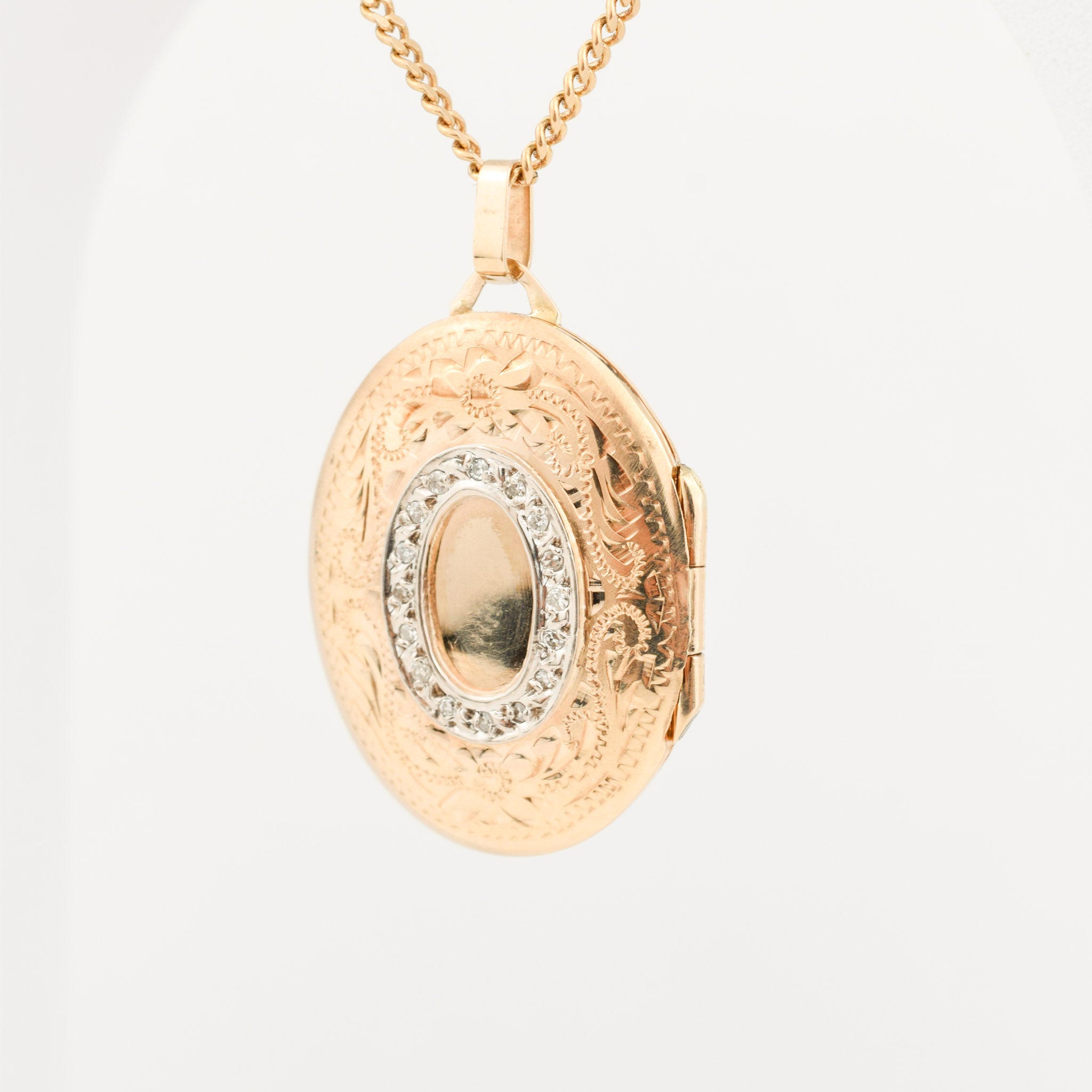 vintage gold locket pendant, folklor vintage jewelry canada