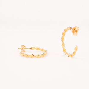 vintage gold rope half hoop earrings, folklor vintage jewelry canada