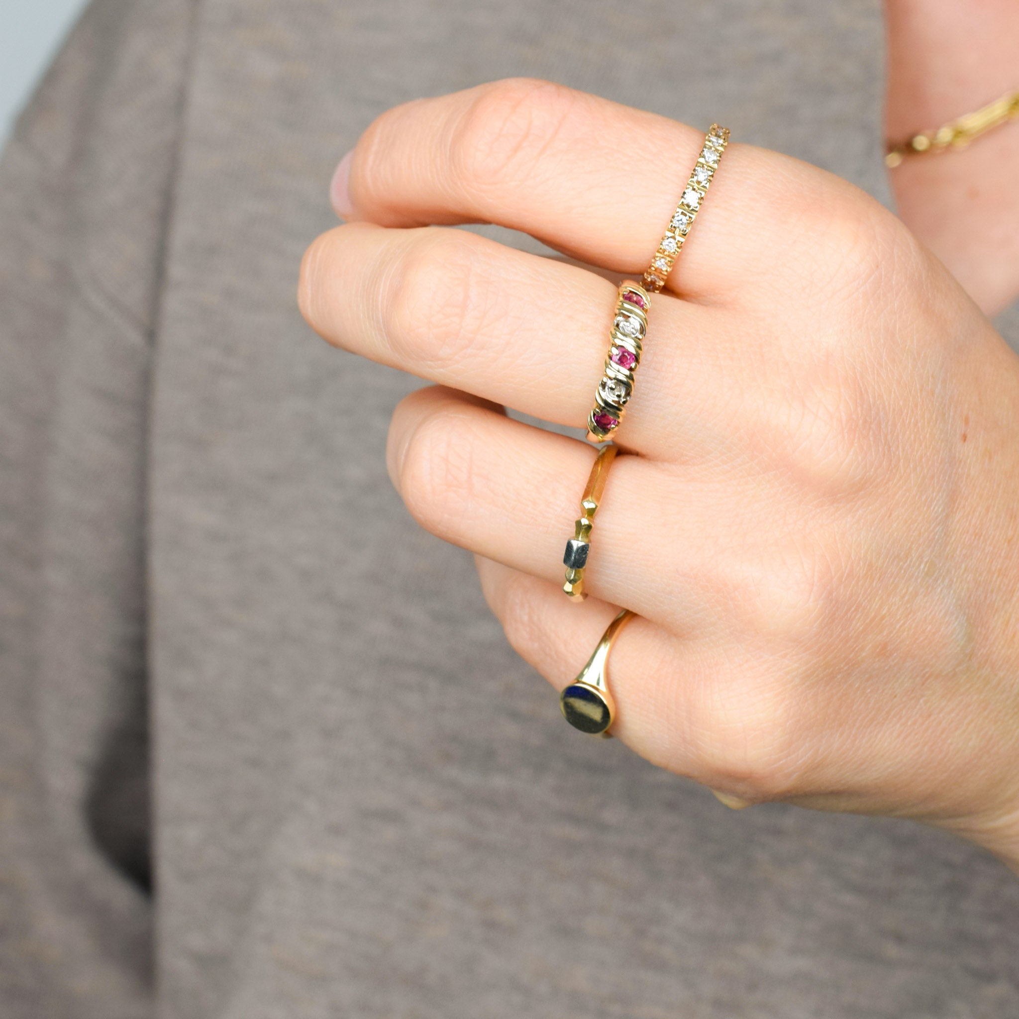 Ruby and Diamond Ribbon Band