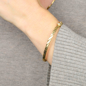 vintage gold bangle bracelet, folklor vintage jewelry canada