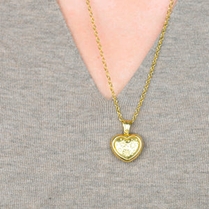 18k gold puffy heart pendant, folklor vintage jewelry canada